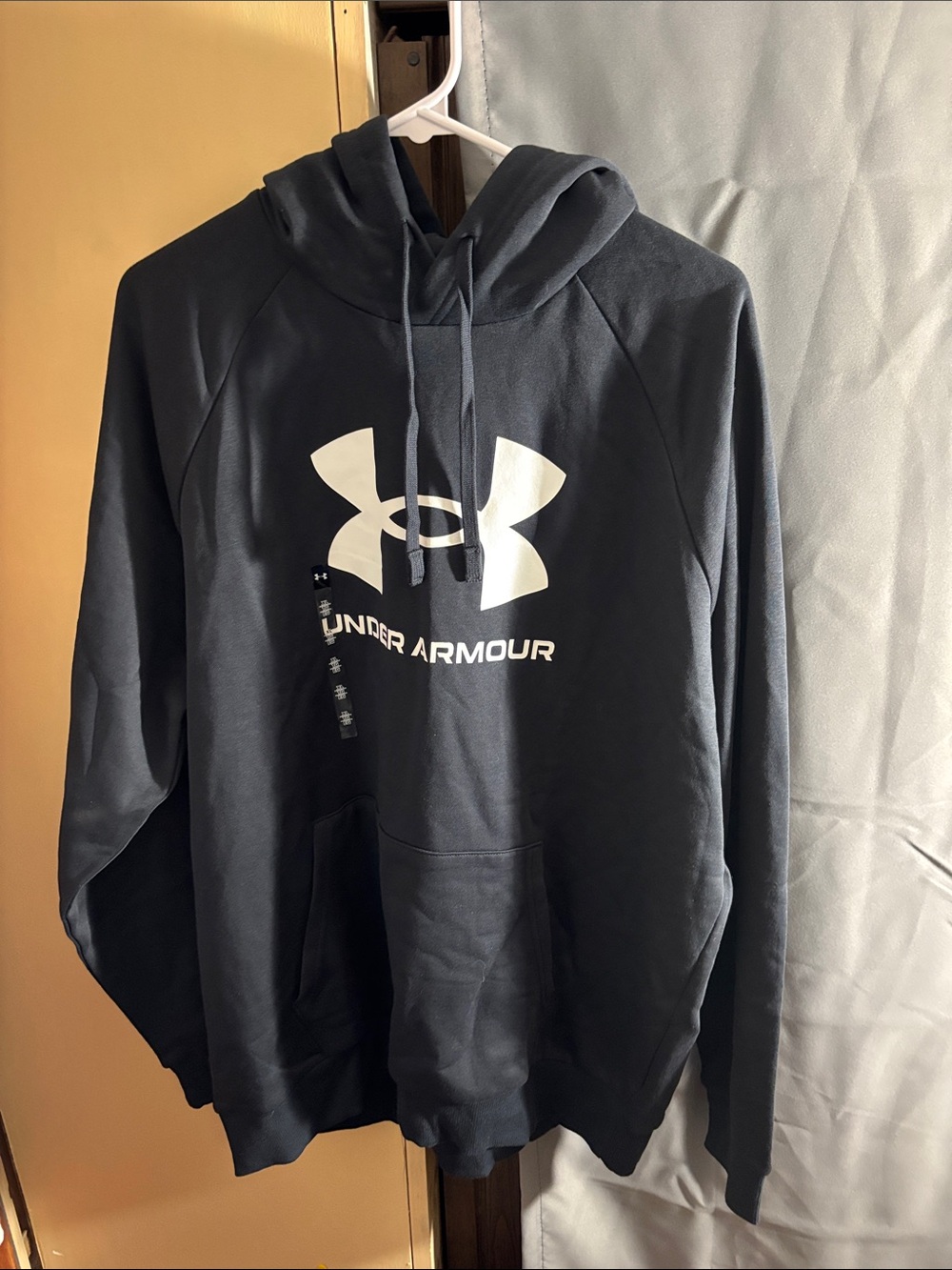 Under Armour Men’s Dark Navy Hoodie with White Logo